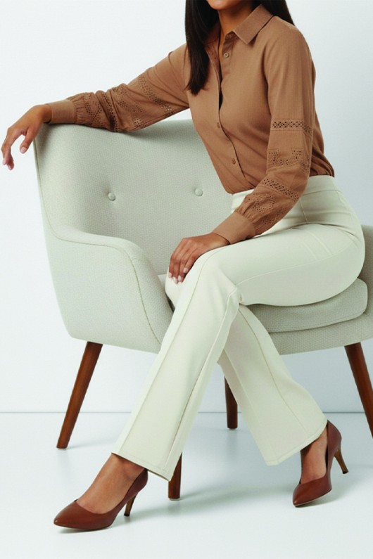 İspanyol Paça Pantolon A1106 Bej İspanyol Paça Pantolon A1106 Bej