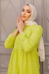  Dantelli Elbise Yeşil 1073