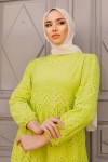  Dantelli Elbise Yeşil 1073