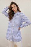  Çizgili Gömlek Mavi 12022