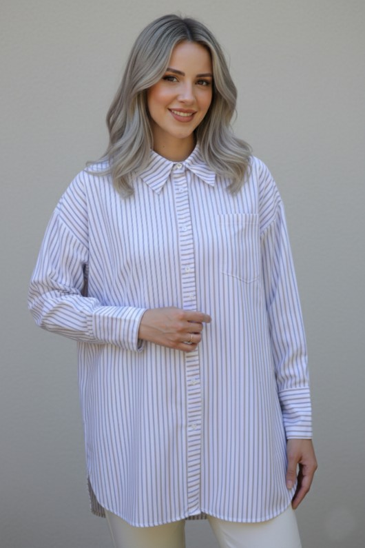 Çizgili Gömlek Lila 12025 Çizgili Gömlek Lila 12025