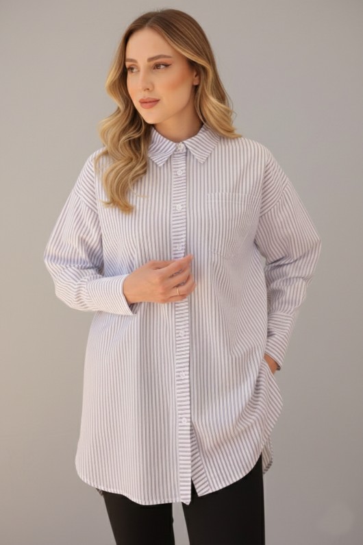 Çizgili Gömlek Beyaz 12025 Çizgili Gömlek Beyaz 12025