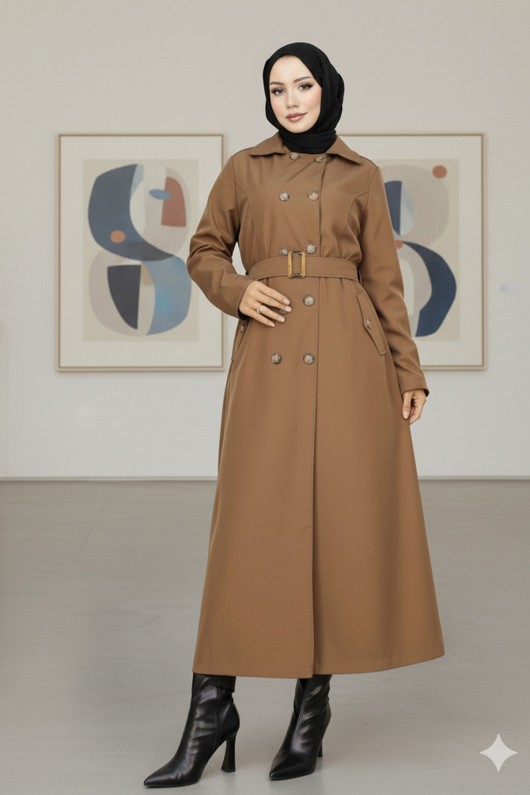 Kuşaklı Trençkot Taba 4901  Kuşaklı Trençkot Taba 4901