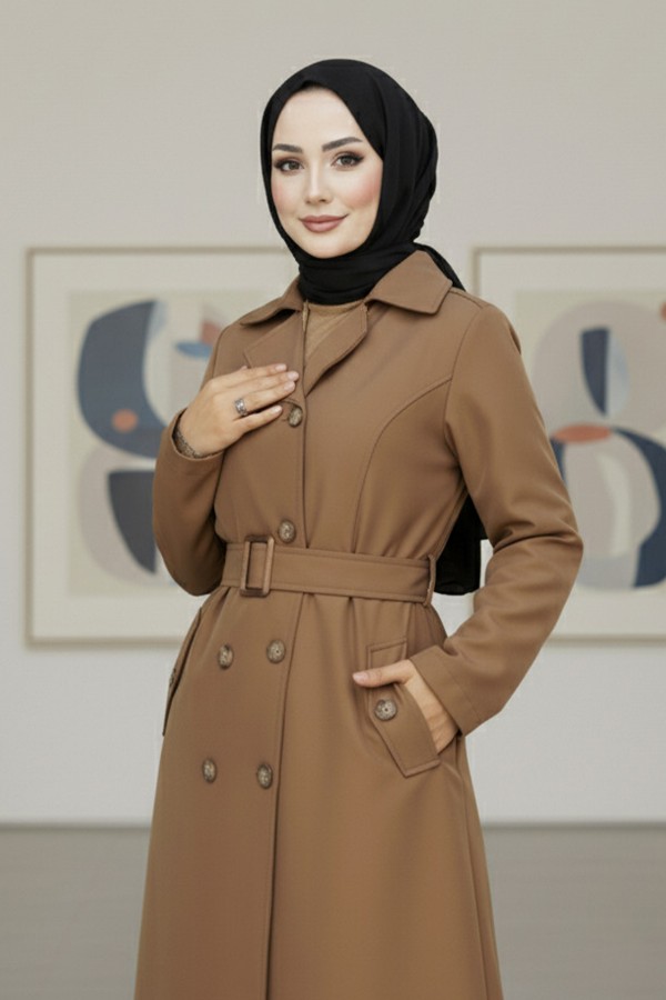 Kuşaklı Trençkot Taba 4901 Kuşaklı Trençkot Taba 4901