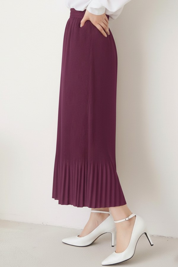 Piliseli Tesettür Etek Fuşya 205 Piliseli Tesettür Etek Fuşya 205