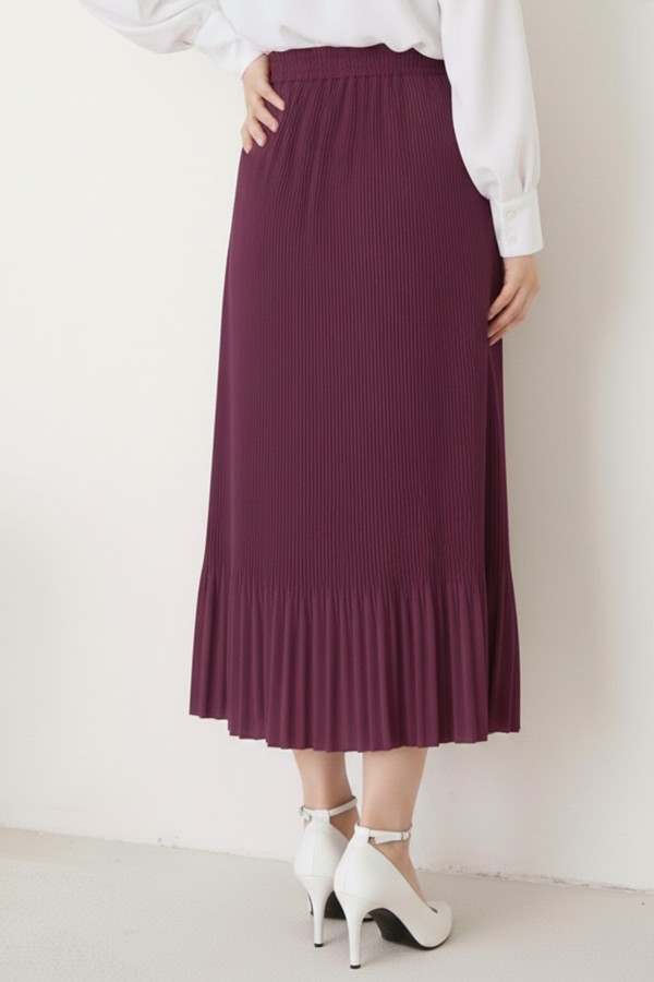 Piliseli Tesettür Etek Fuşya 205 Piliseli Tesettür Etek Fuşya 205