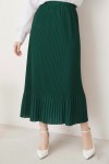 Piliseli Tesettür Etek Zümrüt Yeşili 205