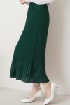 Piliseli Tesettür Etek Zümrüt Yeşili 205