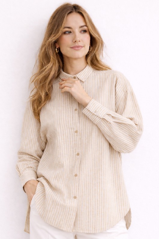 Çizgili Gömlek Vizon 2057 Çizgili Gömlek Vizon 2057