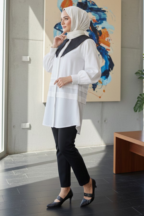  Sivri Yakalı Gömlek Beyaz 2068