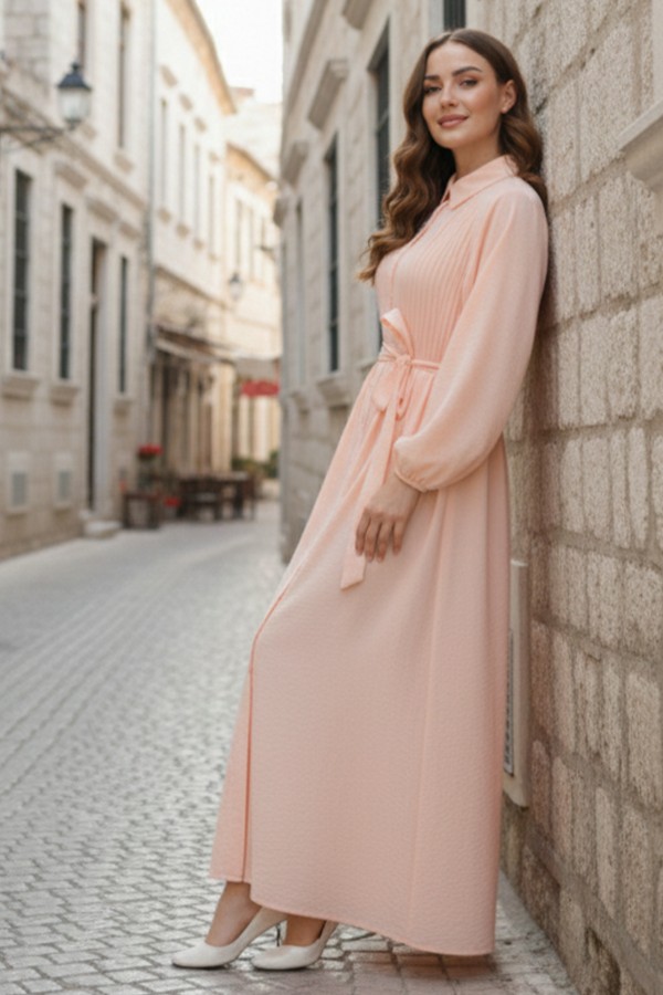 Nervürlü Elbise Somon 2073 Nervürlü Elbise Somon 2073