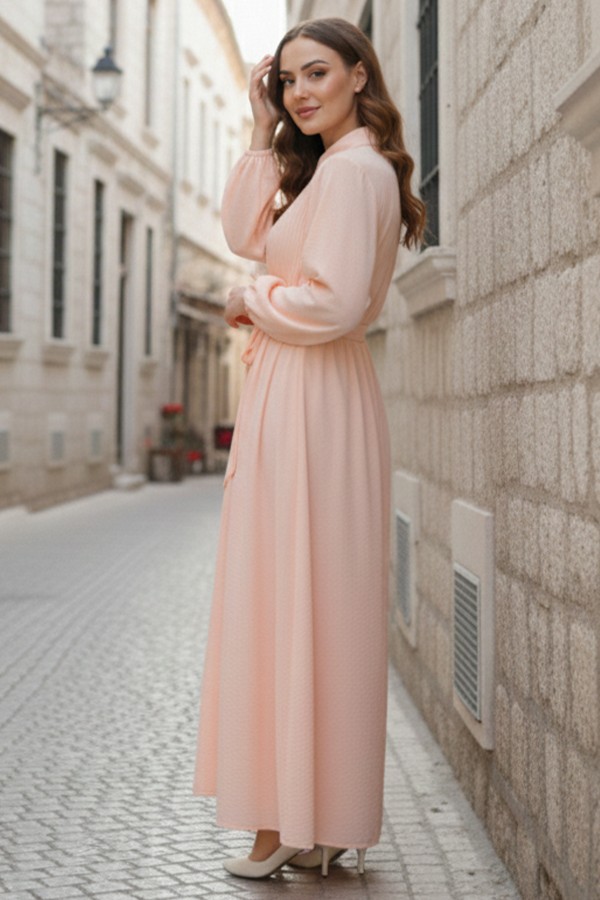 Nervürlü Elbise Somon 2073 Nervürlü Elbise Somon 2073