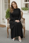 Kuşaklı Fırfır Detaylı Elbise Siyah 2084 Kuşaklı Fırfır Detaylı Elbise Siyah 2084