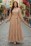 Kabartma Desenli Elbise Bej 2119 Kabartma Desenli Elbise Bej 2119