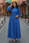 Kabartma Desenli Elbise Mavi 2119 Kabartma Desenli Elbise Mavi 2119