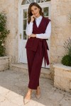 Bağlamalı Yelek Pantolon Takım Bordo 2243 Bağlamalı Yelek Pantolon Takım Bordo 2243