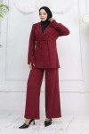 İp Bağcıklı Ceket Takım Bordo 2265 İp Bağcıklı Ceket Takım Bordo 2265
