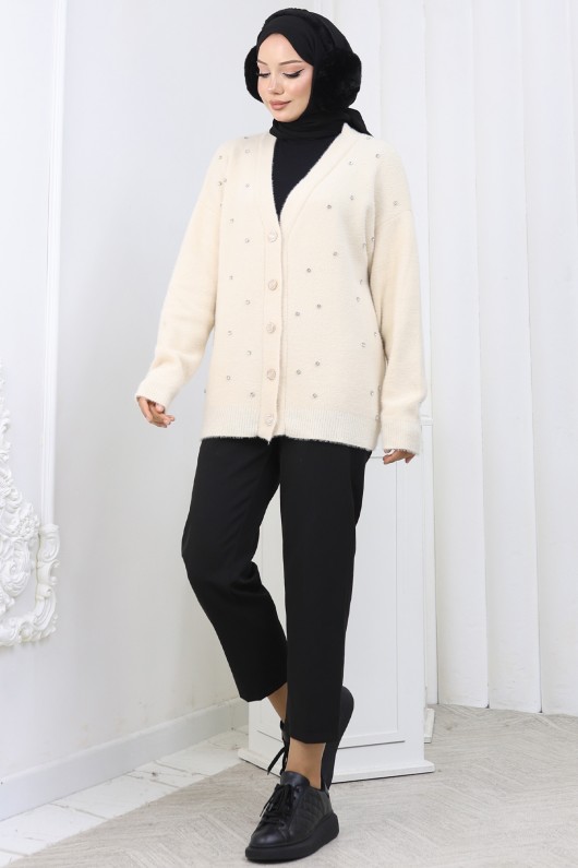 Beyoğlu Taşlı Sakal Ceket H25308 Taş Rengi Beyoğlu Taşlı Sakal Ceket H25308 Taş Rengi