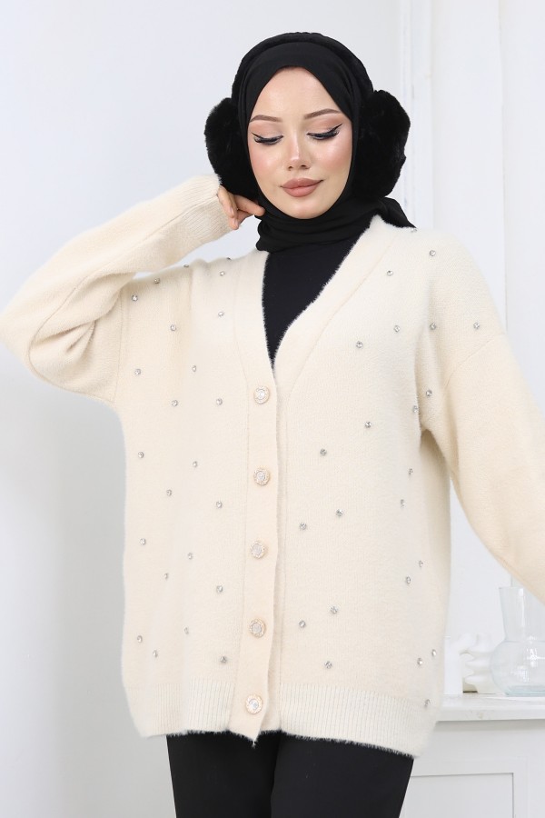 Beyoğlu Taşlı Sakal Ceket H25308 Taş Rengi Beyoğlu Taşlı Sakal Ceket H25308 Taş Rengi