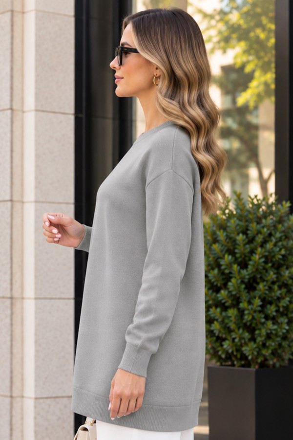 Tesettür Tunik N3177 Gri