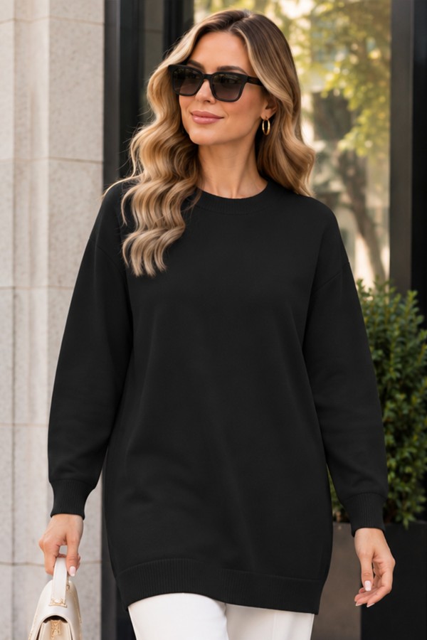 Tesettür Tunik N3177 Siyah