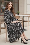  Papatya Desen Elbise Siyah 400
