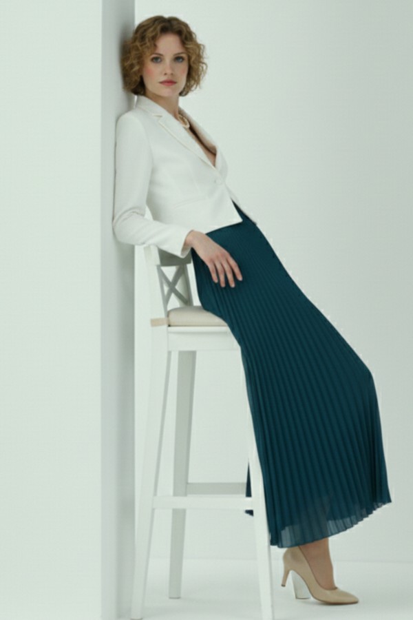 Piliseli Etek Zümrüt Yeşili 4560