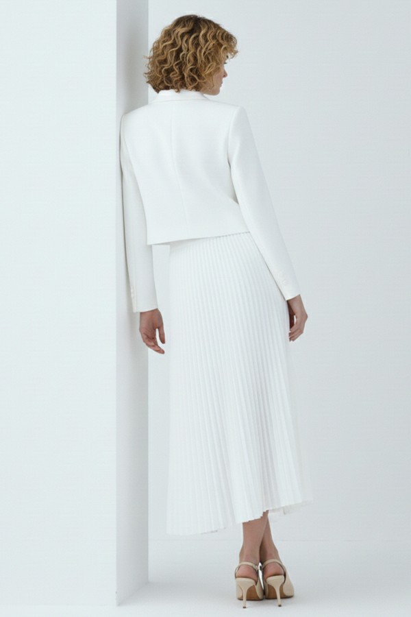 Piliseli Etek Beyaz 4560