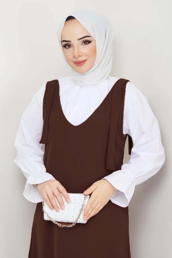 Gömlek + Ji̇le Elbi̇se Kahverengi 4678 Gömlek + Ji̇le Elbi̇se Kahverengi 4678
