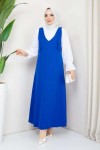 Gömlek + Ji̇le Elbi̇se Saks Mavisi 4678 Gömlek + Ji̇le Elbi̇se Saks Mavisi 4678