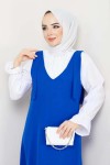 Gömlek + Ji̇le Elbi̇se Saks Mavisi 4678 Gömlek + Ji̇le Elbi̇se Saks Mavisi 4678