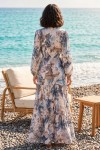 Desenli Tesettür  Jessica Elbise B601 Taş Rengi