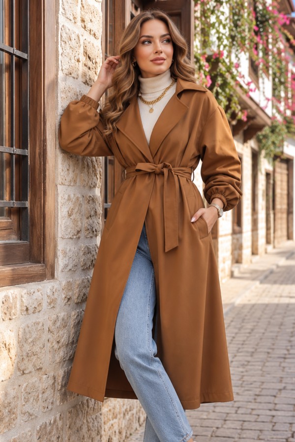 Kuşaklı Trençkot Taba 61533 Kuşaklı Trençkot Taba 61533
