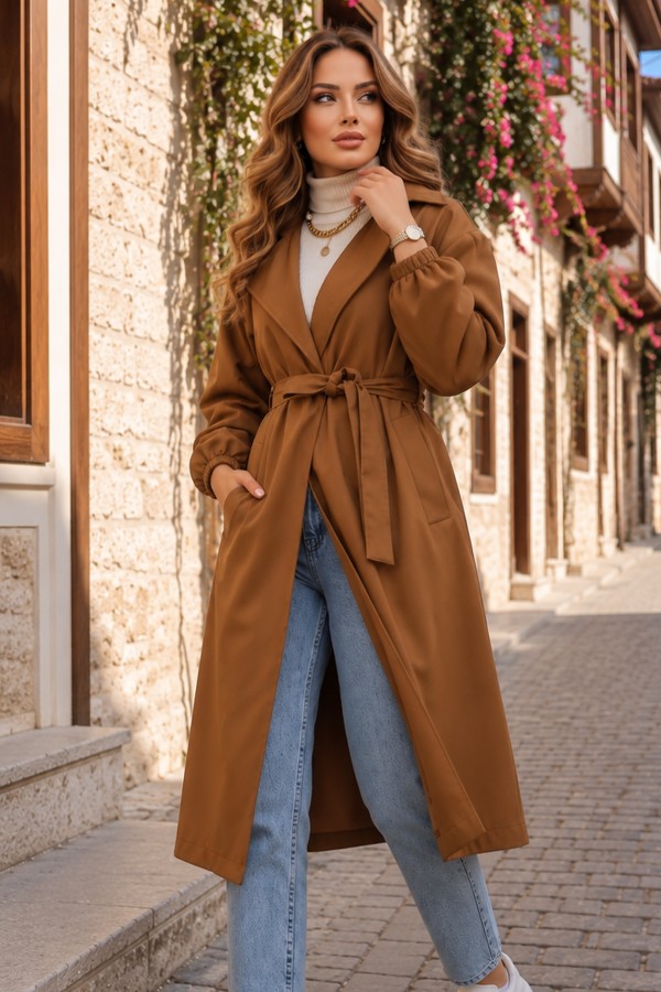 Kuşaklı Trençkot Taba 61533 Kuşaklı Trençkot Taba 61533