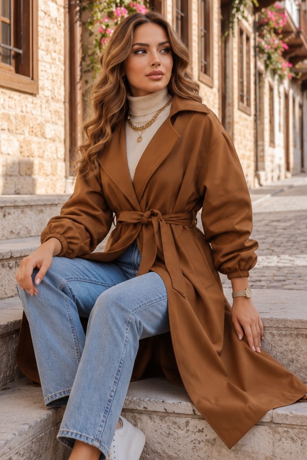 Kuşaklı Trençkot Taba 61533 Kuşaklı Trençkot Taba 61533