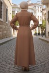Boncuk Detaylı Elbise Kahverengi 6809 Boncuk Detaylı Elbise Kahverengi 6809