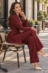 Kemerli Tesettür İkili Takım N7174 Bordo