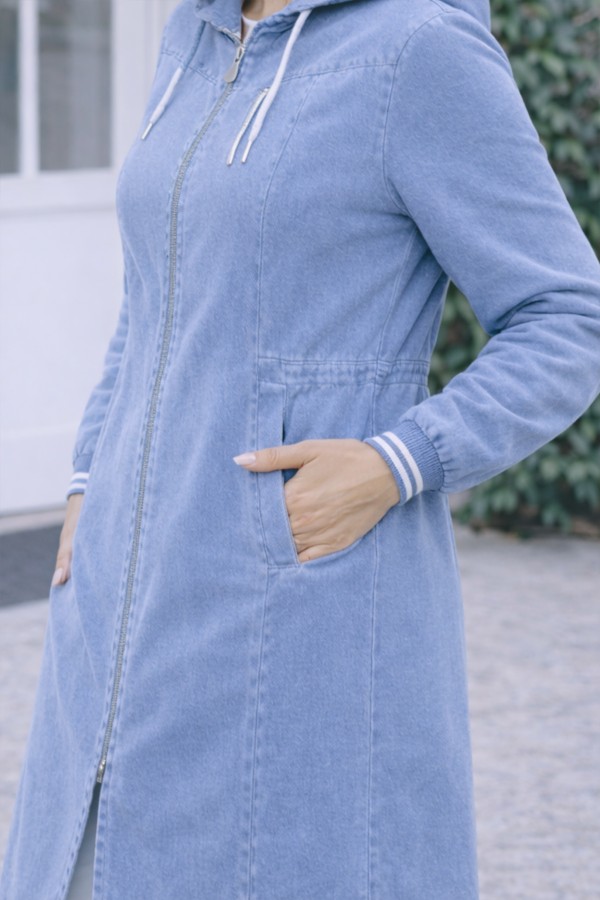 Beli Lastikli Spor Kot Kap Lacivert O7914 Mavi