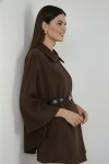 Kemerli Kaşe Panço B9170 Kahverengi