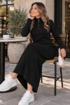 Fitilli Triko Elbise K3005 Siyah