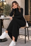 Fitilli Triko Elbise K3005 Siyah