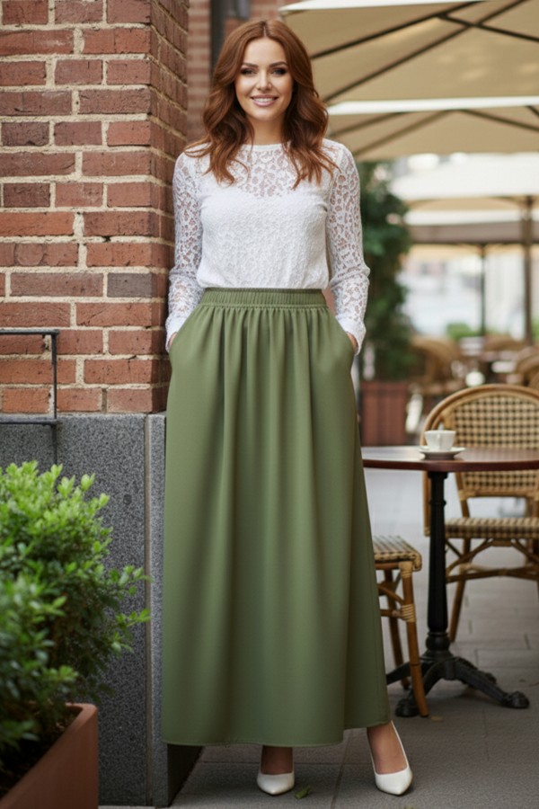 Beli Lastikli Double Etek M213 Haki Beli Lastikli Double Etek M213 Haki