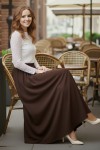Beli Lastikli Double Etek M213 Kahverengi Beli Lastikli Double Etek M213 Kahverengi