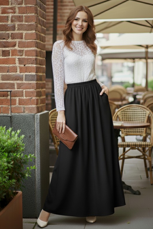 Beli Lastikli Double Etek M213 Siyah Beli Lastikli Double Etek M213 Siyah