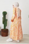  Zebra Desen Elbise Oranj 401