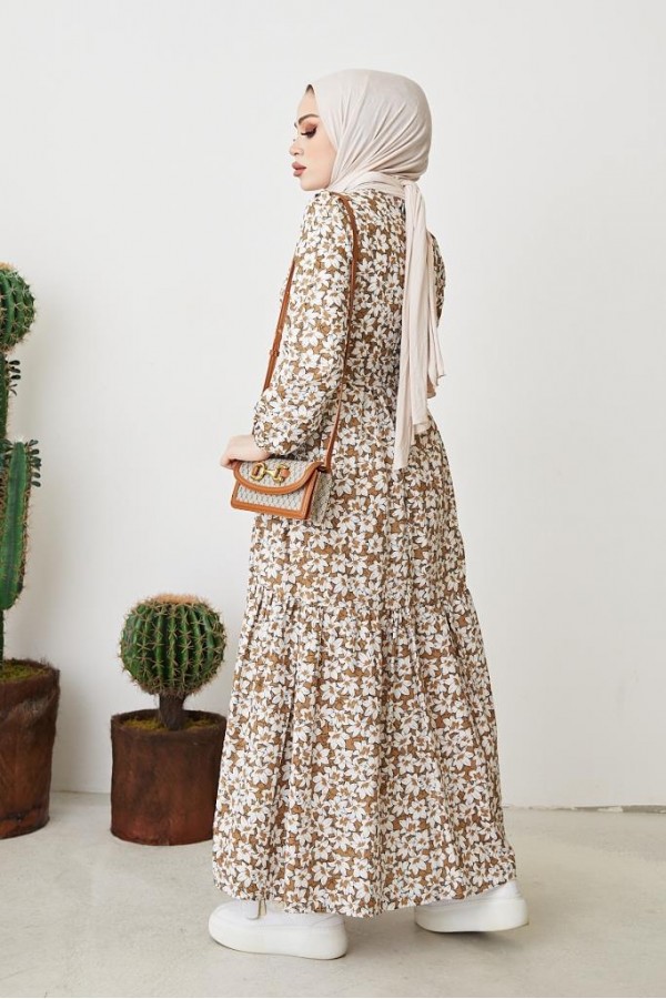  Zambak Desen Elbise Vizon 403