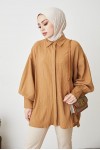 Balon Kol Salaş Gömlek Camel 61446 Balon Kol Salaş Gömlek Camel 61446
