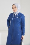  Fermuarlı Kot Kap Lacivert 7701