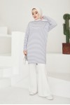  Çizgili Tunik Gri 533