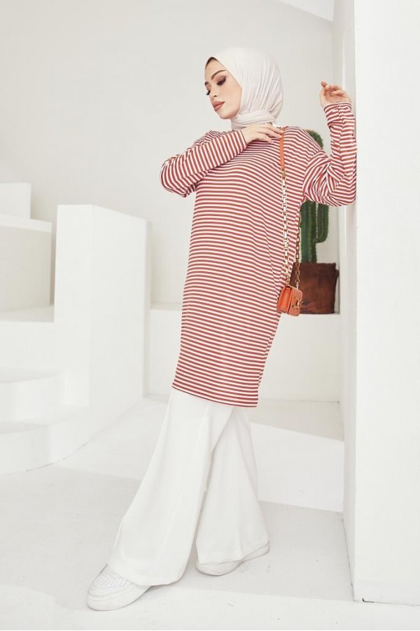  Çizgili Tunik Kiremit 533